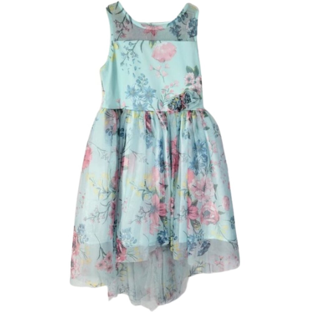 ZUNIE Sleeveless Multi-Colored Floral Mesh Fairy Dress Girl's Size M (7/8)